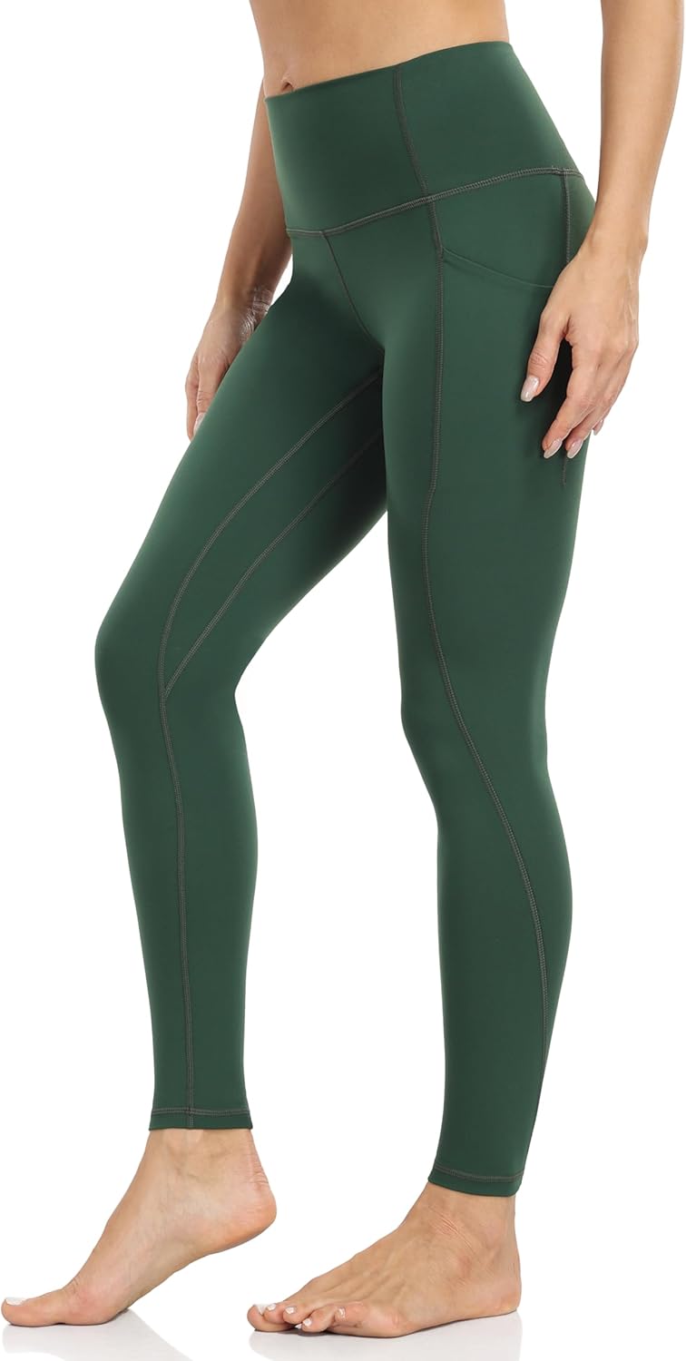 YUNOGA Leggings with Pockets for Women High Waist Tummy Control Yoga Pants Full Length Leggings Pants