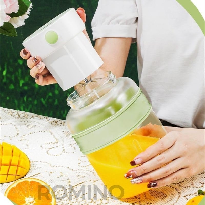Image of HIC Kitchen Portable Blender for Smoothies & Juices 600ML USB Rechargeable Juicer Mixer Grinder with 6 Stainless Steel Blades, Personal Smoothie Maker Bottle for Gym Travel Office Home