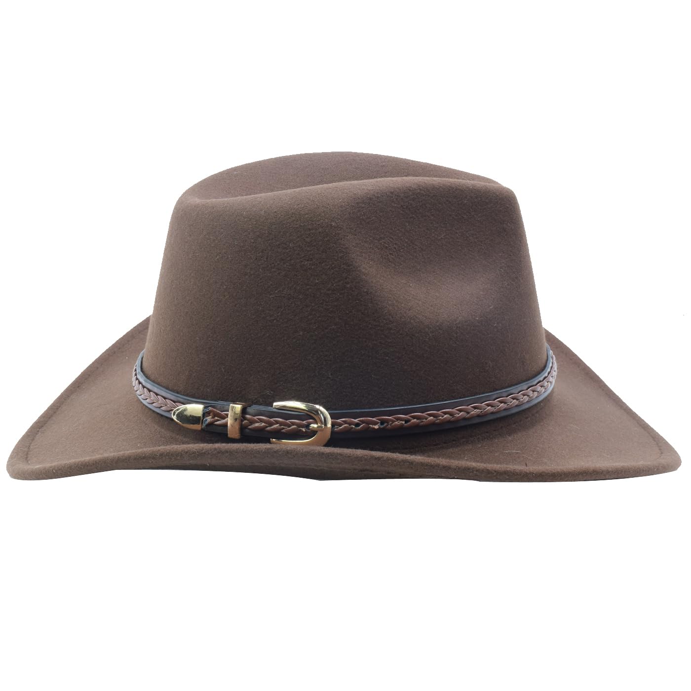 Cappello da cowgirl da cowboy occidentale classico in feltro a tesa larga da uomo e donna con fibbia per cintura