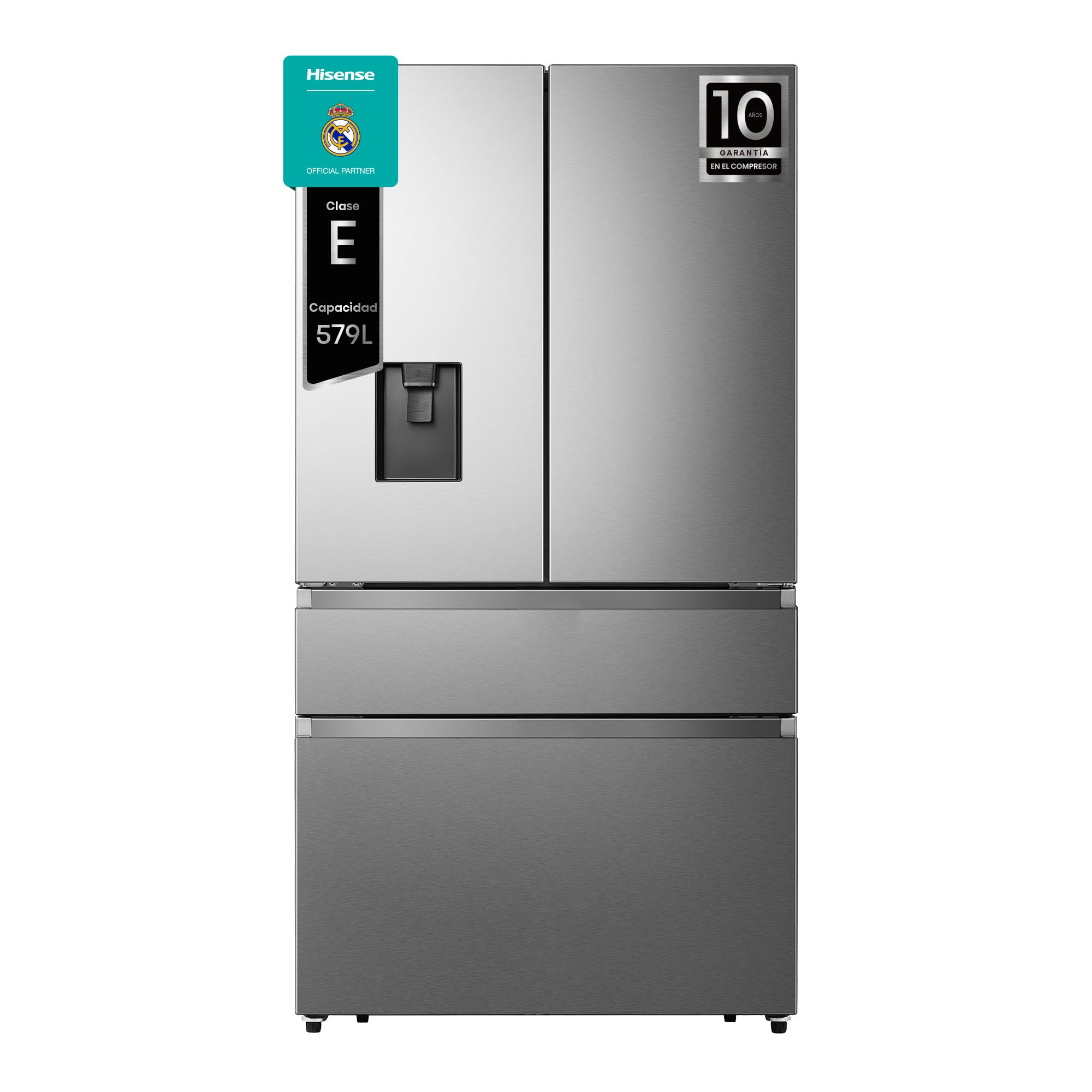 Hisense RF749N4SWSE - Frigorífico Americano,Conectividad Wifi No Frost, Inox Puerta Cajón Frances, Total No Frost, Capacidad Neta 579 L, 1.78 m,Silencioso