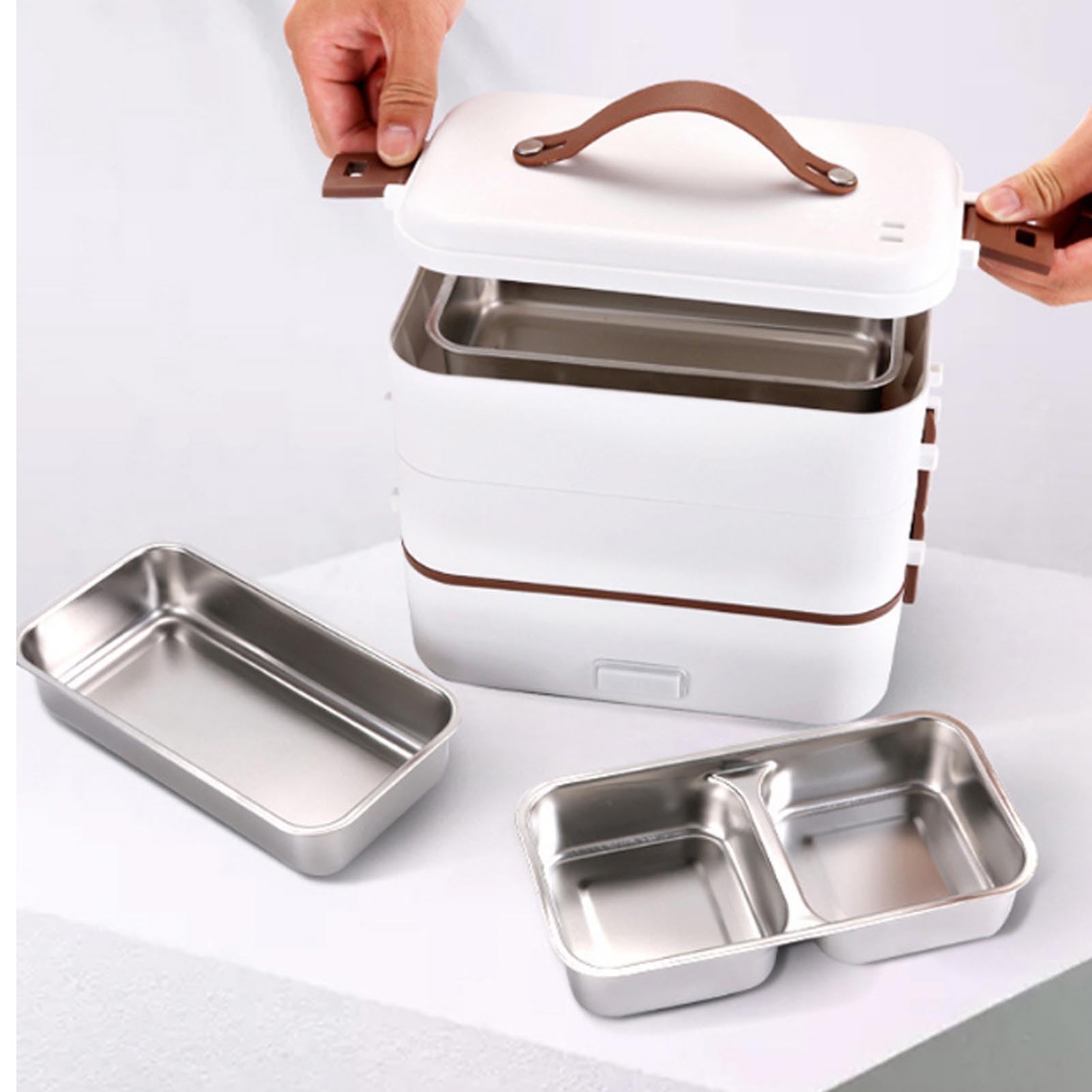 TOPINCN Contenitore termico elettrico portatile per alimenti, 300 W, riscaldamento rapido, in acciaio inox Platisc per uso alimentare, temperatura costante, per picnic, ufficio, auto, camion