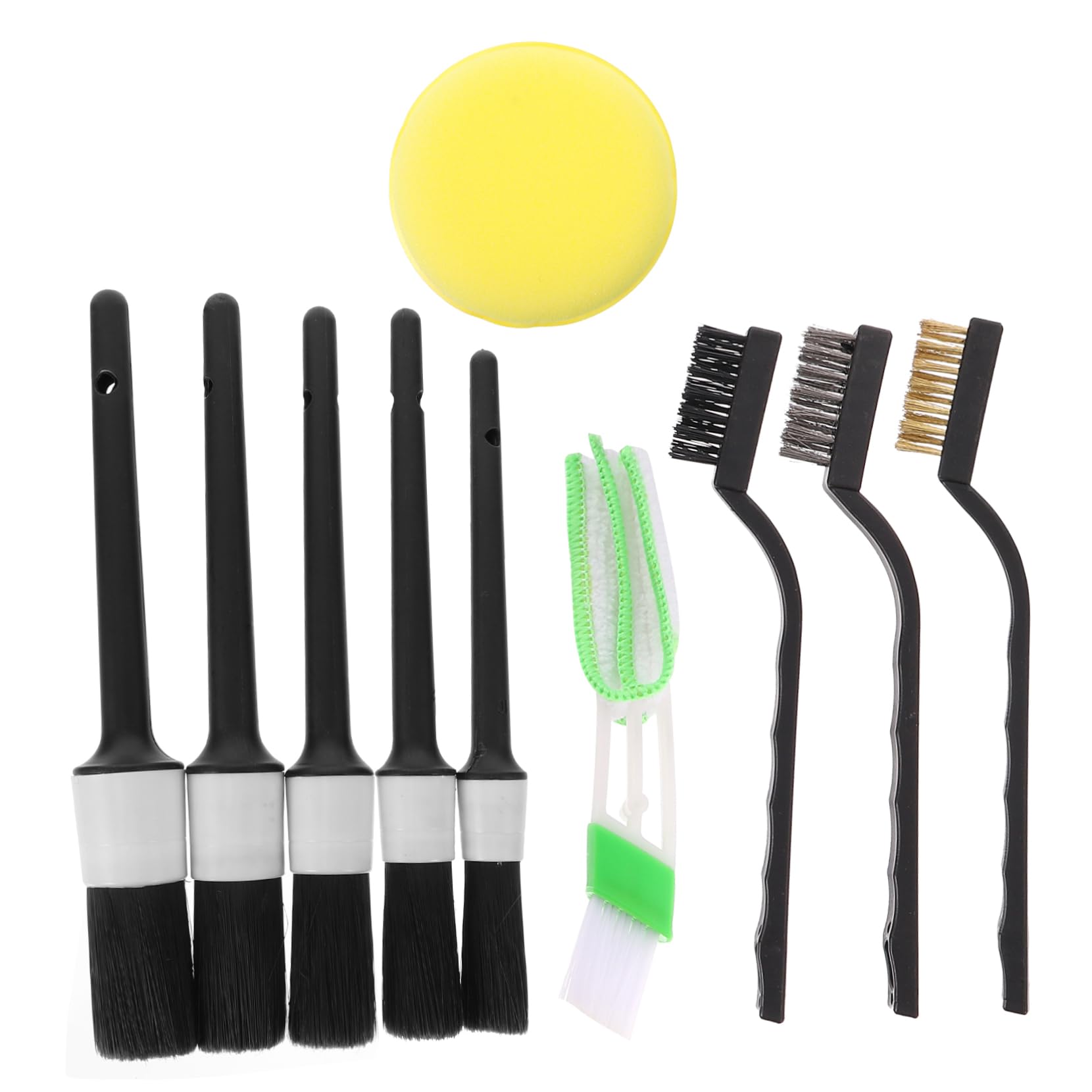 ULTECHNOVO 1set Car Detailing Brush Kit Sponge Wax Applicator Durable Brushes for Interior Exterior Cleaning for Car Rv Truck and Boat Care