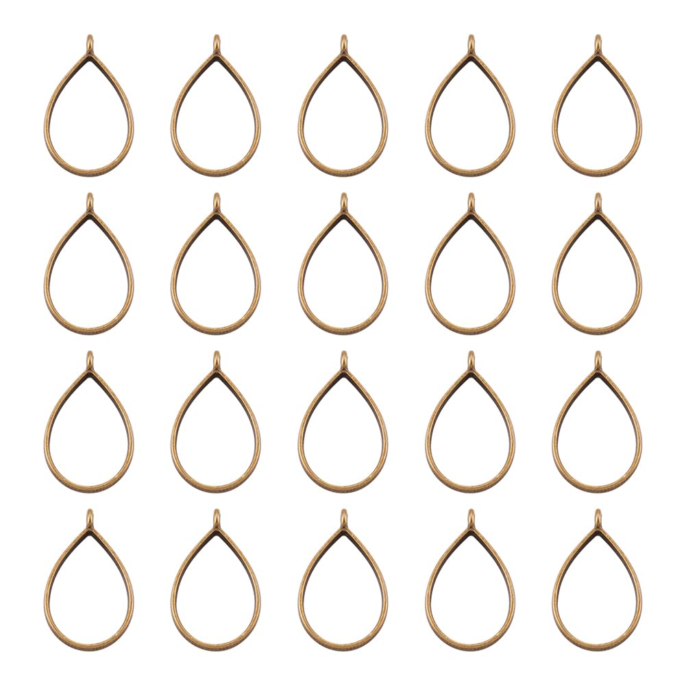Cheriswelry 10pcs Open Bezel Frame Pendants Charm Geometric Drop Hollow Frame Trays Molds for DIY Resin Jewellry Crafts Making, Antique Bronze โ image 1