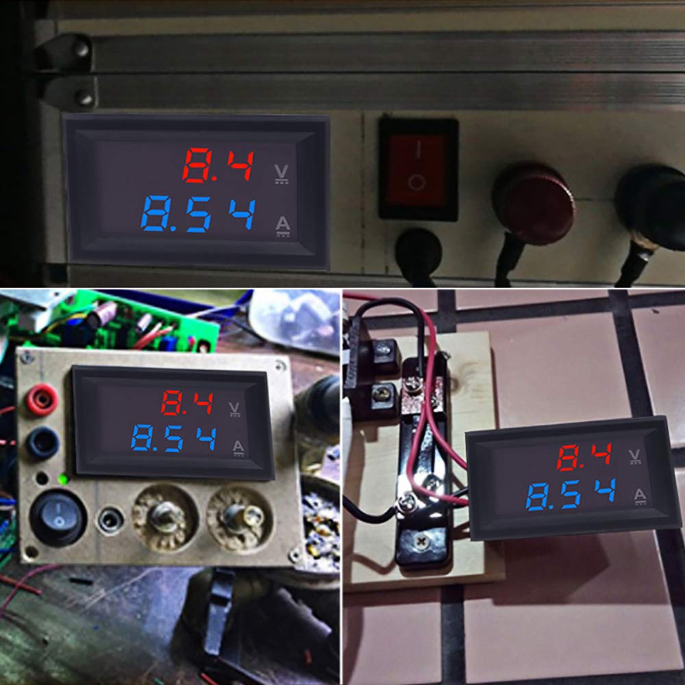 Mesure Tension Greluma 2 Pcs Ampèremètre De Voltmètre à LED De 0,28",Testeur De Courant De Tension D'affichage Voltmetre Numerique