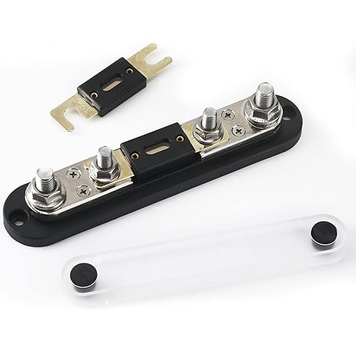 Yexiya ANL - Bloque de fusibles de 300 A 48 VCC con cubierta aislante adecuado para inversores estéreo de automóvil vehículos recreativos barcos