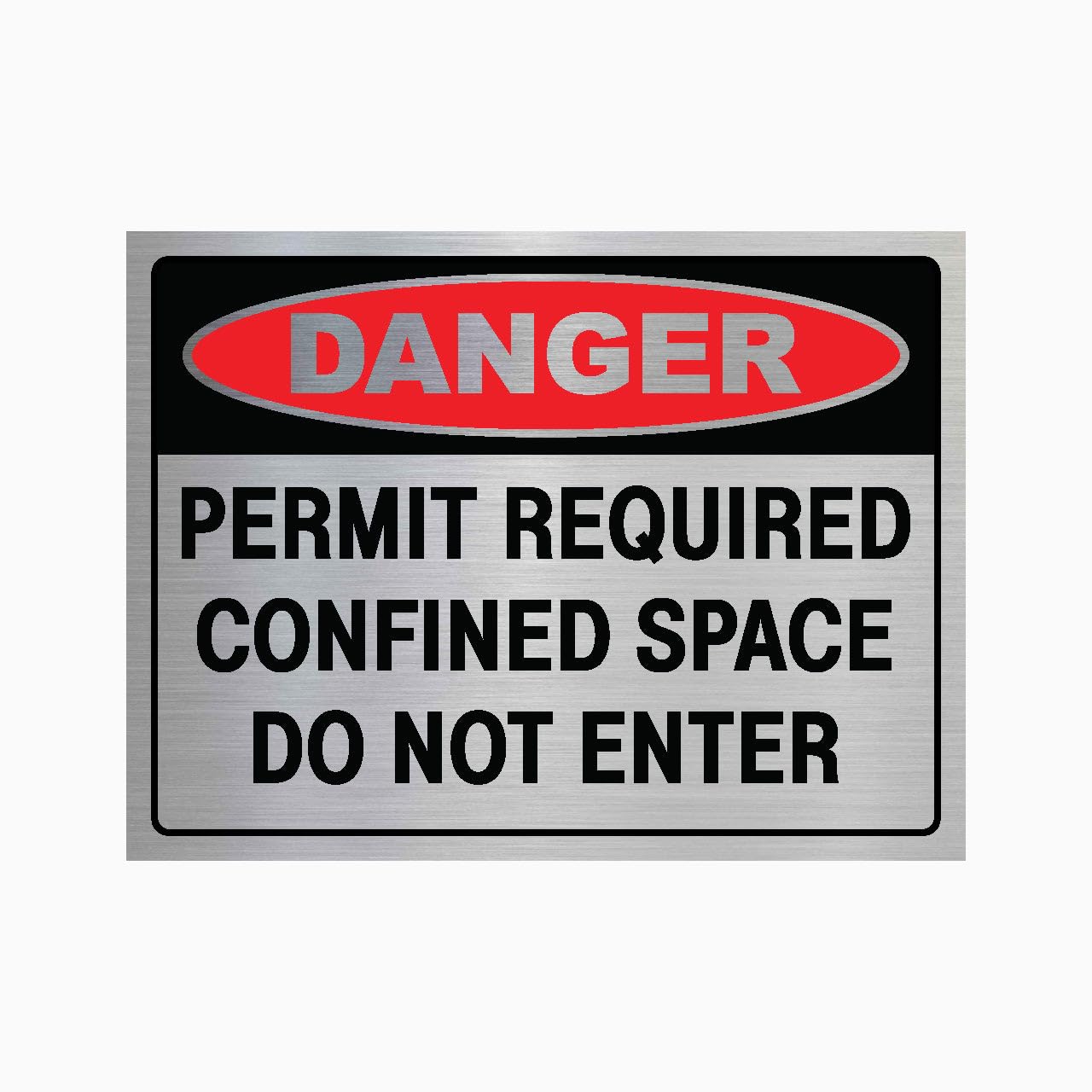 DANGER PERMIT REQUIRED CONFINED SPACE DO NOT ENTER Sign Home Metal Tin Sign 8 x 12 inch for Industrial & Commercial Series