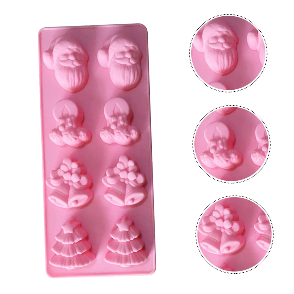 Didiseaon 3 Piezas Temáticas Para Hornear Fondant Pudín Jabón Marco Molde Forma Alrededor Vela Hielo Chocolate Jingle Dibujos Animados Navidad Año Y Sartenes Molde Cráneo De