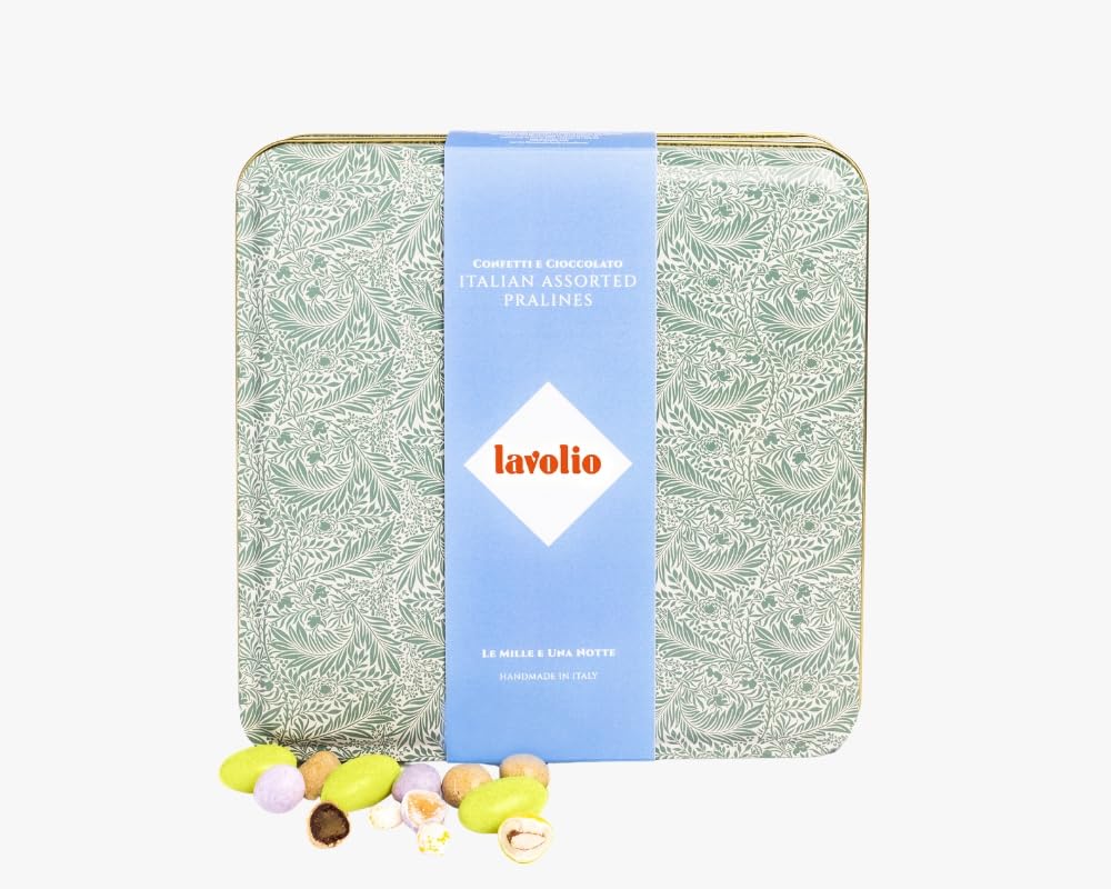 Arabian Nights Confectionery Gift Box – Refined Italian Selection of Chocolate Covered Nuts, Floral Jellies & Candies – Elegant Chocolate Nuts Gift Set – Gluten Free – 250g