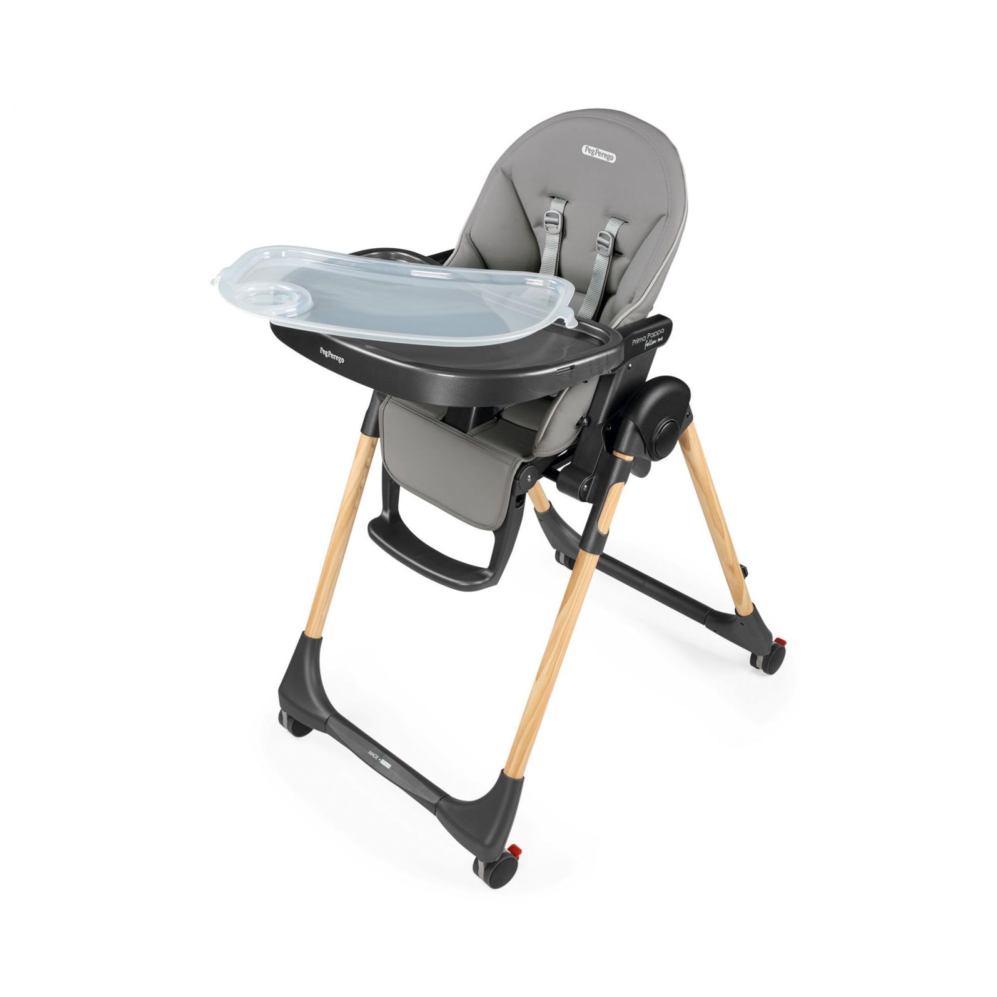 Peg Perego Prima Pappa Follow Me Ambiance Ice: Seggiolone Multifunzione, Lettino, Portatile, Grigio