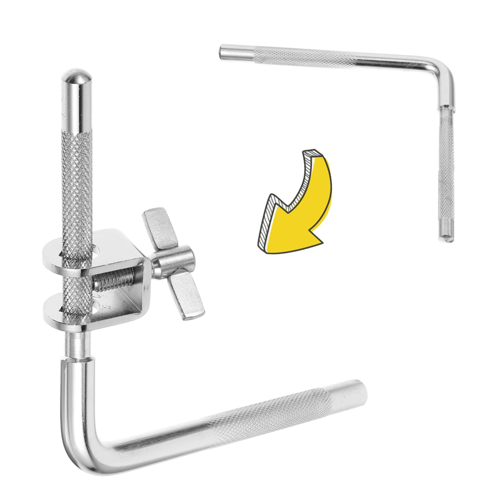 IMIKEYA Pince de Fixation pour Clochette en Métal Argenté Légère avec Structure Simple pour Batterie Percussion Support Instrument Musique