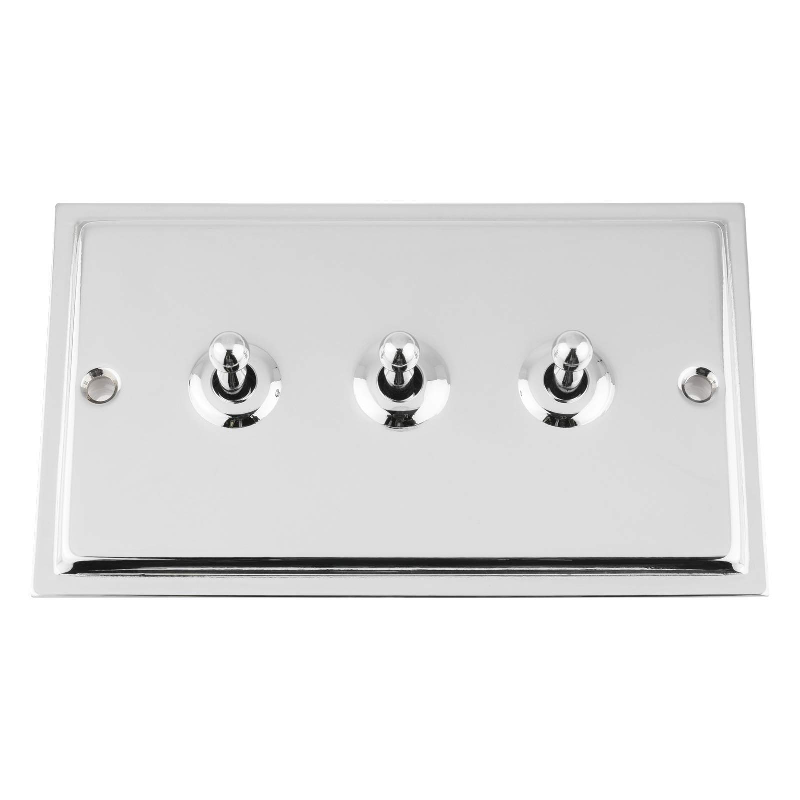 A5 Products Slimline Polished Chrome Toggle Or Dolly Switch 3 Gang