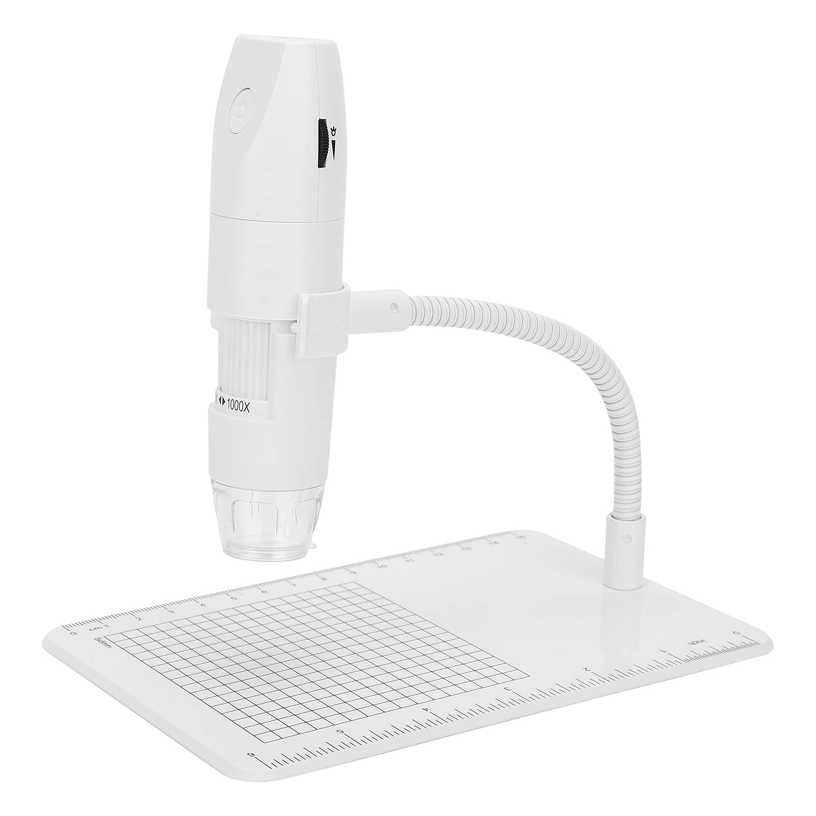 Drahtloses Digitales Mikroskop ABS USB-Mikroskop 1080P 50 Bis 1000X mit WiFi USB 8 LED Manueller Fokus für Elektronische Reparatur Schmuckinspektion Studenten Lehrforschung (White)