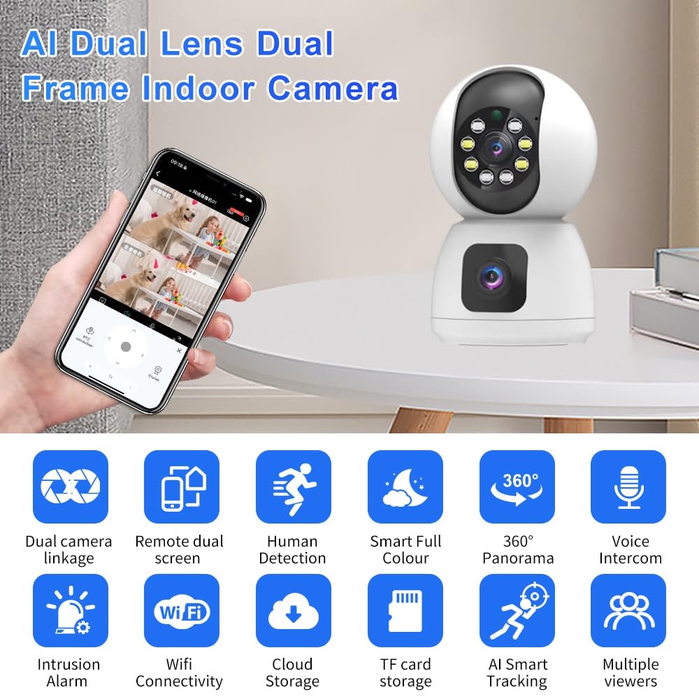 EatPitaya Smart Indoor Pan for Home Security Camera 1080p HD 360° Camera for Dog Baby Monitor Elder 2-Way Audio Night Vision Cloud & SD Card Storage Pet Camera with Phone App (K12) - Image 3