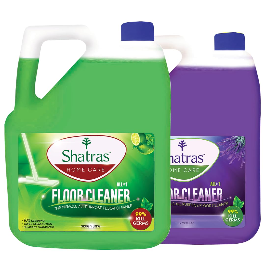 Shatras All In One Lavender & Green Lime Surface & Floor Cleaner - 5 Liter | Powerful 10X Cleaning Formula With Pleasant Fragrance | Kills 99% Germ | Suitable For All Floor Cleaner Mops (Pack Of 2) (B0DFHXGKX2) Amazon Price History, Amazon Price Tracker