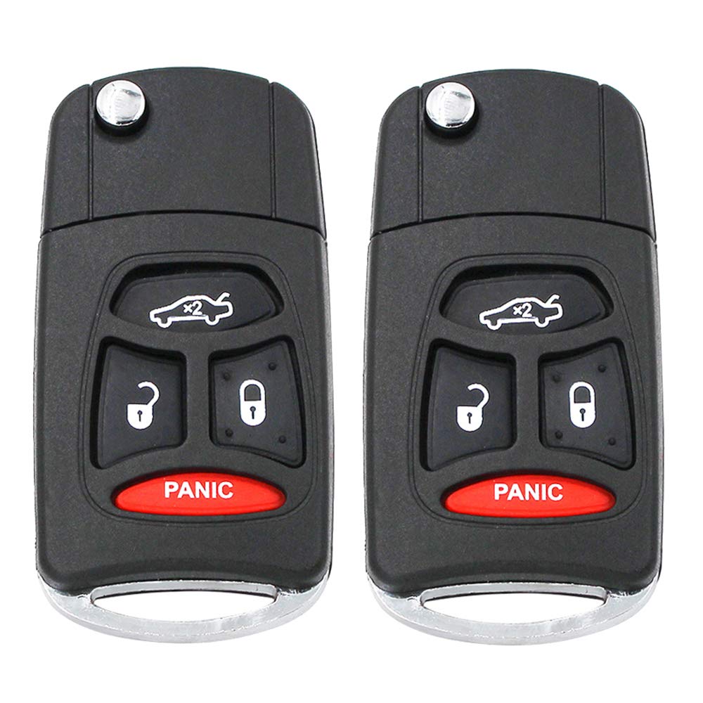 Beefunny Replacement Folding Flip Remote Car Key Shell Case Fob 4 Button for Chrysler for Dodge Durango (2)