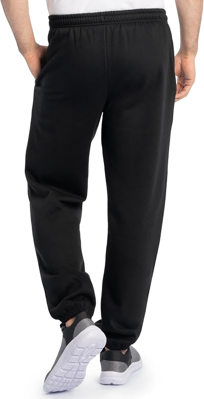 Fruit of the Loom mens Eversoft Fleece & Joggers (Regular Big Man) Sweatpants, Elastic Bottom - Black, 3X-Large US image 2
