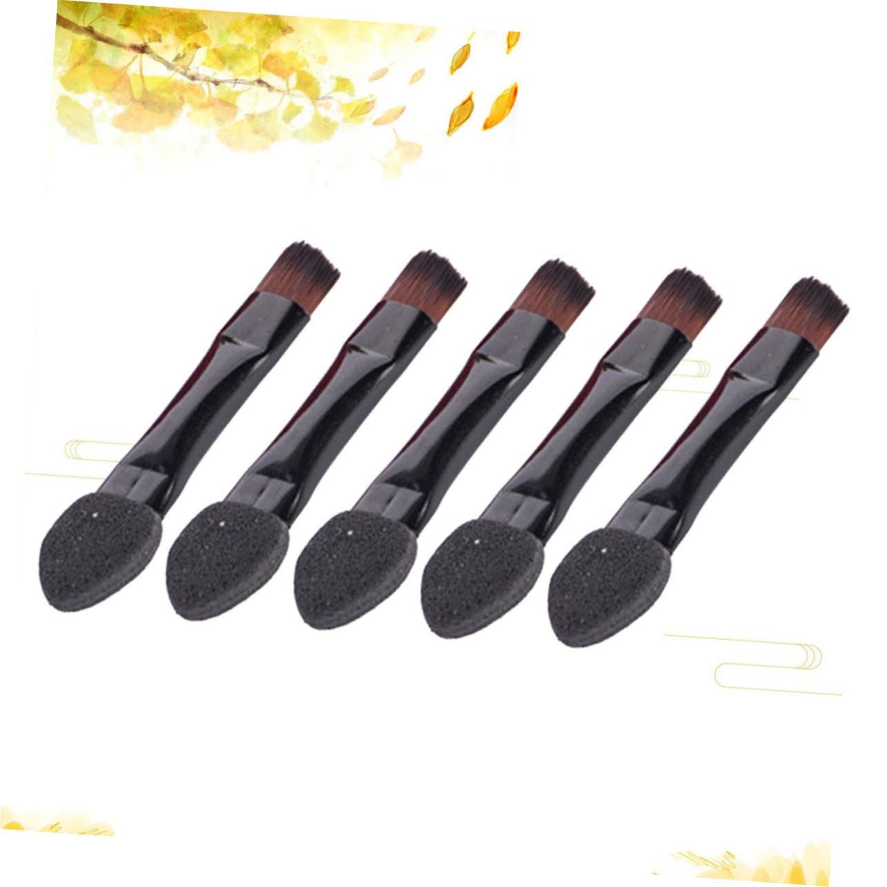 BESPORTBLE Double Sided Eyebrow Lip Brush Set for Eye Shadow Makeup Applicators 50pcs Portable Brush Kit for Women Black Soft Comfortable