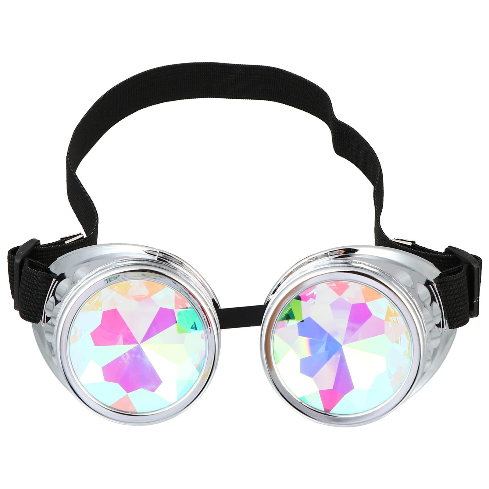 LIFKOME Steampunk Goggles Glasses Kaleidoscope Lens Rainbow Crystal for Photo Props Festival Costumes