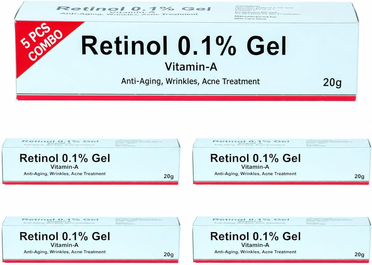 Retinol Gel 0.1% with Vitamin A, Lightweight Night Serum for Skin Texture & Smooth-Looking Skin, 20 g
