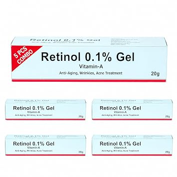 Retinol Gel 0.1% with Vitamin A, Lightweight Night Serum for Skin Texture & Smooth-Looking Skin, 20 g
