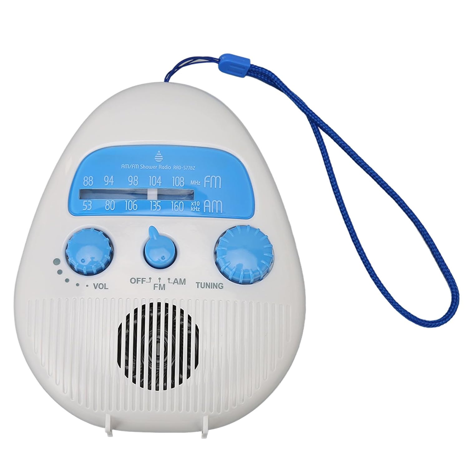 Shower Radio Bathroom Radio AM FM Radio with Built in Speaker Portable Battery Operated Radio for Home Outdoor