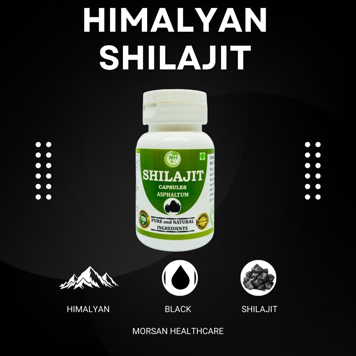 SHILAJIT Capsules – 60 Veg Capsules | Pure Asphaltum Extract (Shuddha Shilajit) | Natural Ayurvedic Supplement | Plant-Based Wellness Formula | Pack of 1 — Amazon image 4