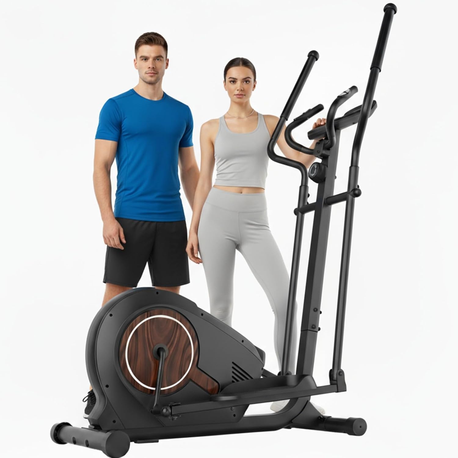 ANCHEER Home Gym Elliptical Trainer Machine, Silent Magnetic Cross Trainer with LCD Display,