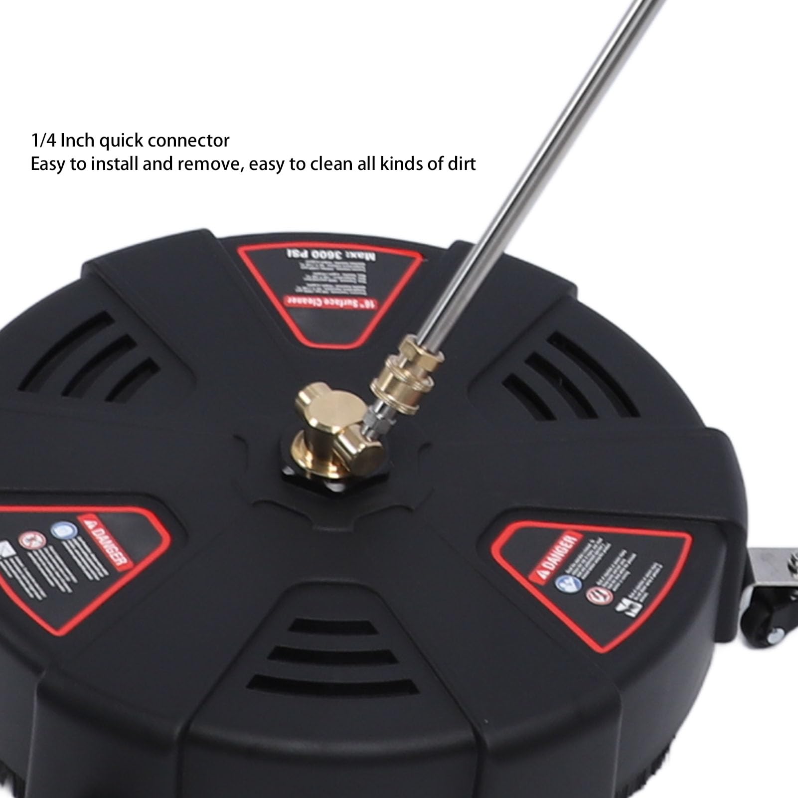 Limpiador de Superficies de Lavadora a Presión de 3600PSI, Lavadora Eléctrica de Alta Presión de 16 Pulgadas con Conector Rápido para Limpieza de Jardines y Pavimentos