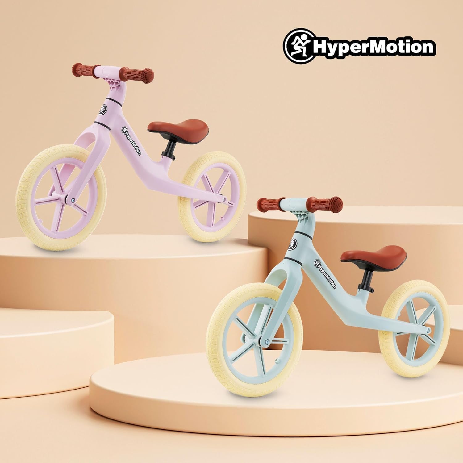 HyperMotion Rowerek Biegowy Marcelo – Lekki i Stabilny, Regulowane Siodełko, Retro Koła PU – Dla Dzieci 18m+, Miętowy