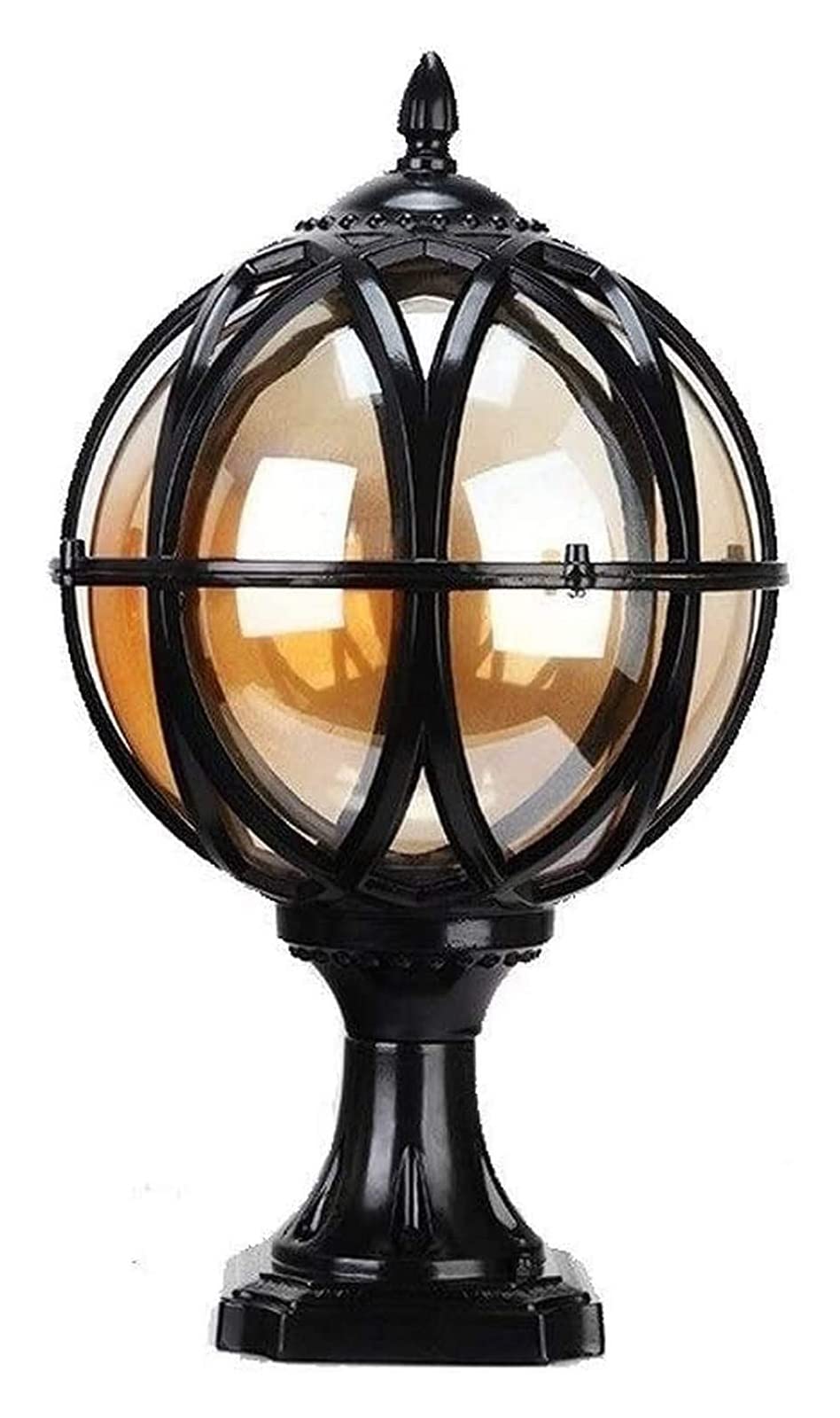 Lampada da cortile Lampada a colonna antipioggia Paesaggio tradizionale Lampada a colonna da esterno impermeabile Lampada a colonna Globo di vetro Lanterne a palo Cortile Lampione da giardino Lampada