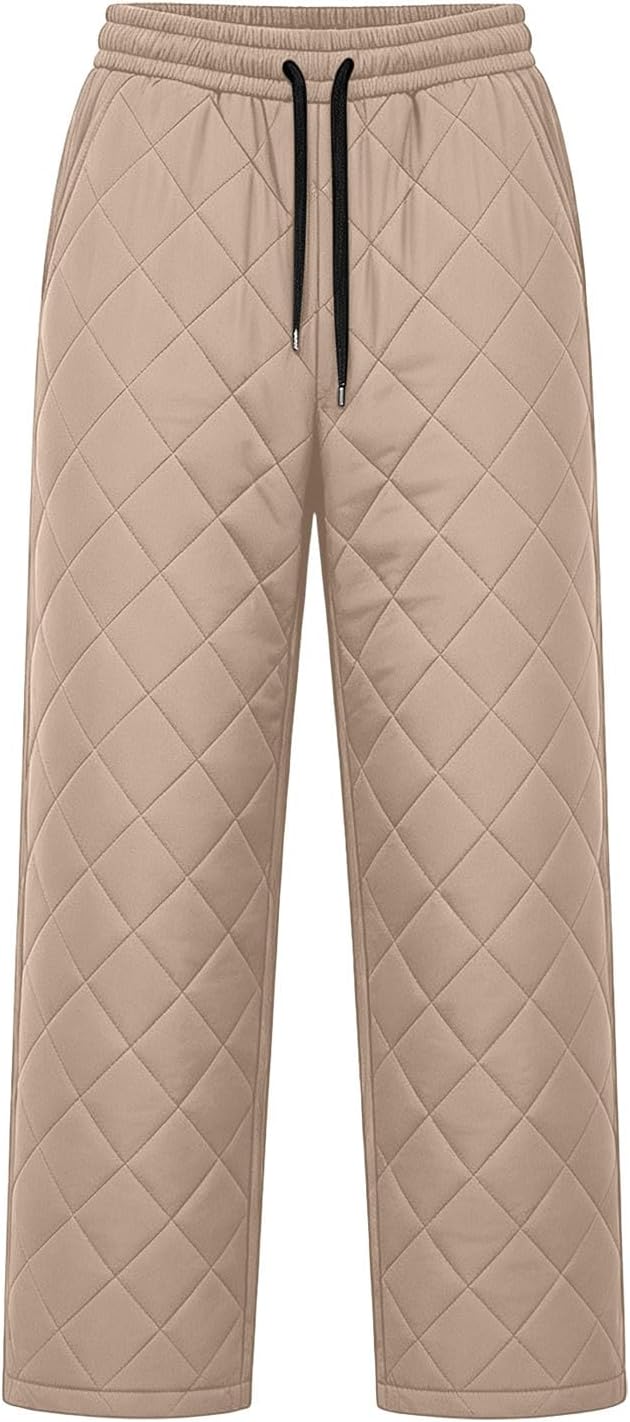 Womens Quilted Pants Winter Warm Padded Trousers