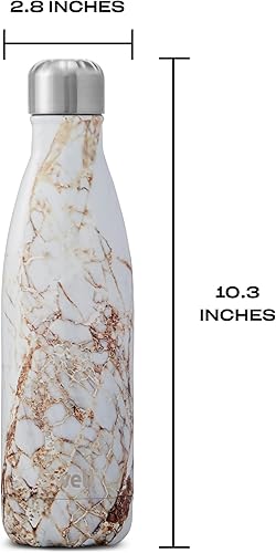 Miniatura 4 de S'well - Botella de agua de acero inoxidable, 17 onzas líquidas, suave al tacto, color negro, triple capa aislada al vacío, mantiene las bebidas