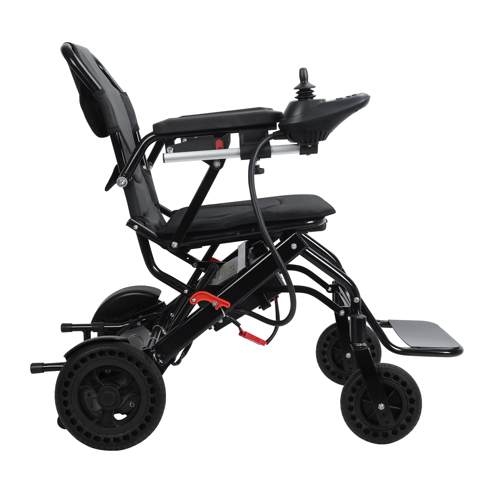 Fauteuil Roulant Électrique Pliable Léger 22kg, Chaise Motorisée 500W avec Pneus Plein Anti Crevaison & Accoudoirs Relevables, Mobilité Autonomie Séniors & Voyage Avion (Largeur 40cm)