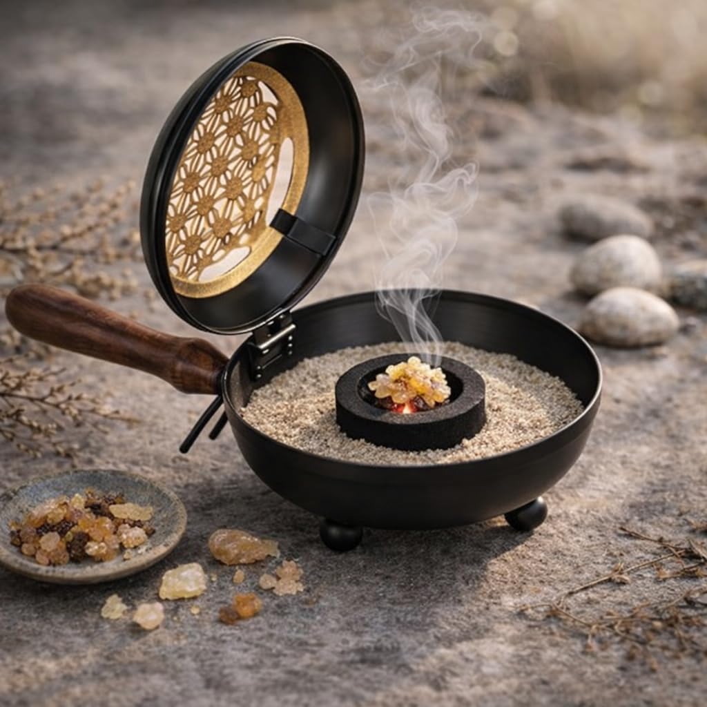 NKlaus Sartén para ahumar de hierro y oro, con mango de madera, 11487