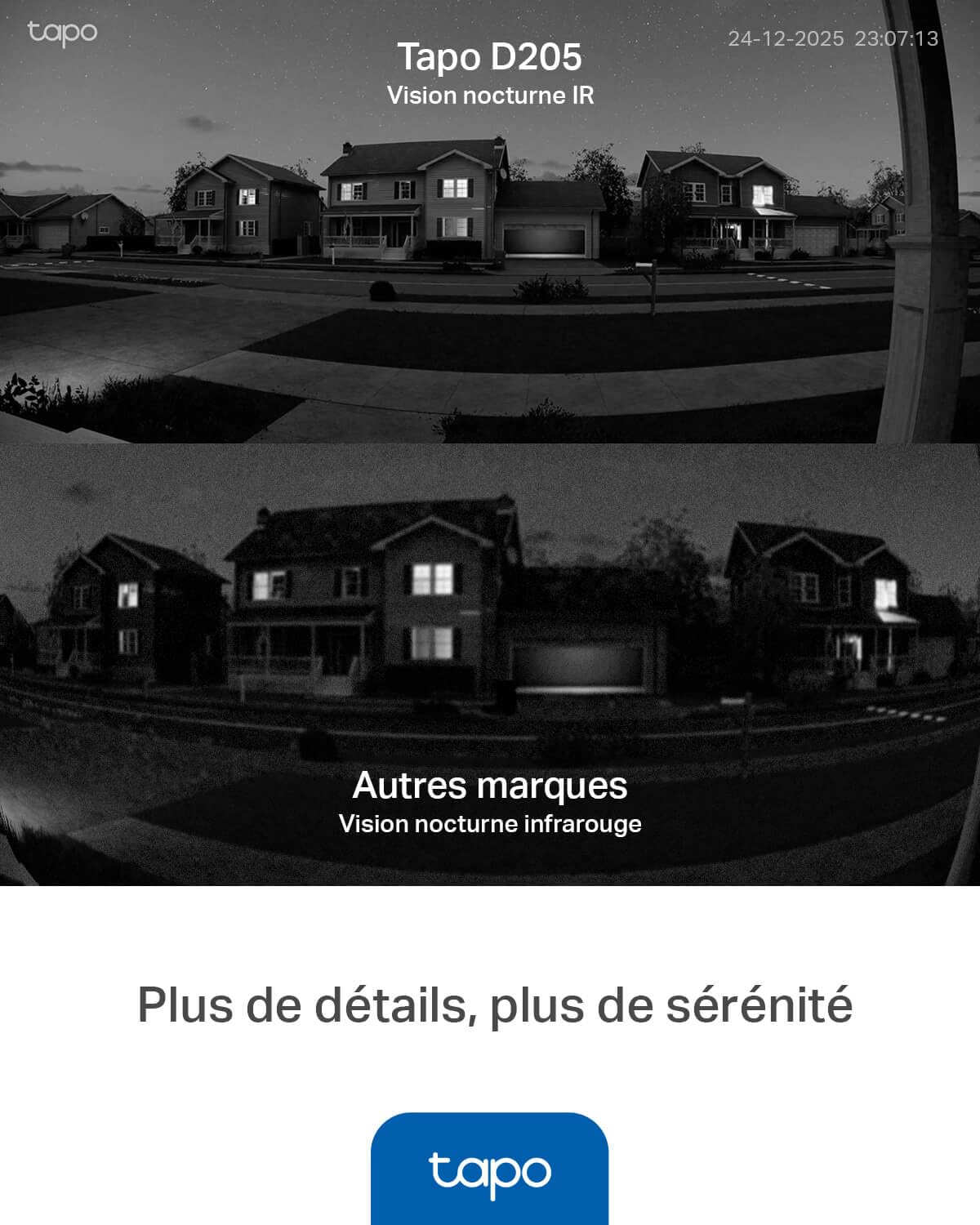 Tapo D205 Sonnette sans fil avec caméra exterieur 2K 3MP, IP54 étanche, Grand angle 160°, Vision Nocturne, Détection Humaine AI gratuite, Audio Bidirectionnel, autonomie 180j, Installation facile