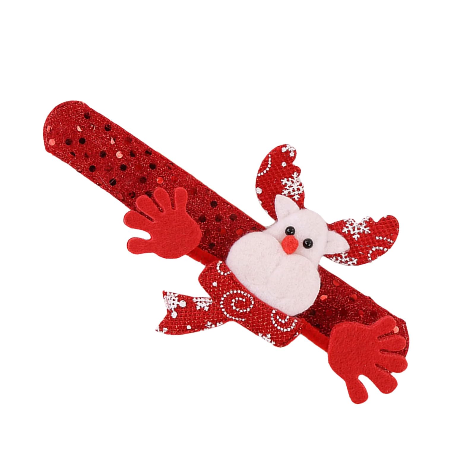 Elnwnnkc Deer Model Patterned Christmas Slap Bracelets Festival Slap Wristband For Christmas Celebration Sturdy Fabric Home Ornament Party Supplies