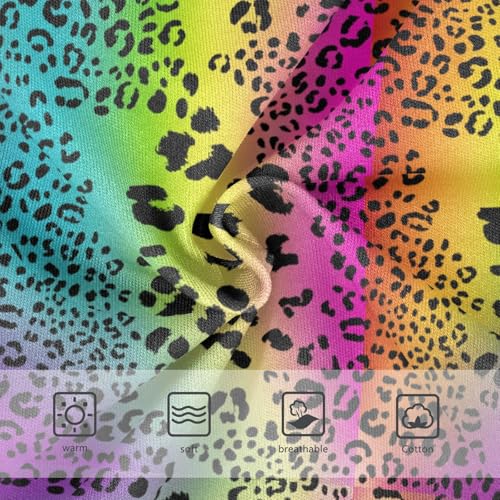 Joisal Girls Underwear Toddlers 2t Cotton Panties for Girl Funny Briefs Undies Kids Rainbow Colored Leopard Pastel3