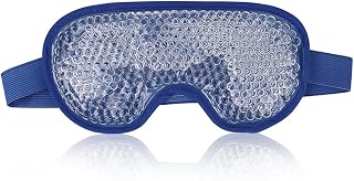 NEWGO Cooling Eye Mask Gel Eye Mask Reusable Cold Eye Mask for Puffy Eyes, Eye Ice Pack Eye Mask with Soft Plush Backing for Dark Circles, Migraine, Stress Relief - Navy Blue