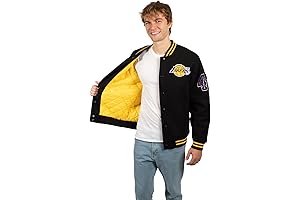 Ultra Game Men's Los Angeles Lakers Game Time Varsity Jacket