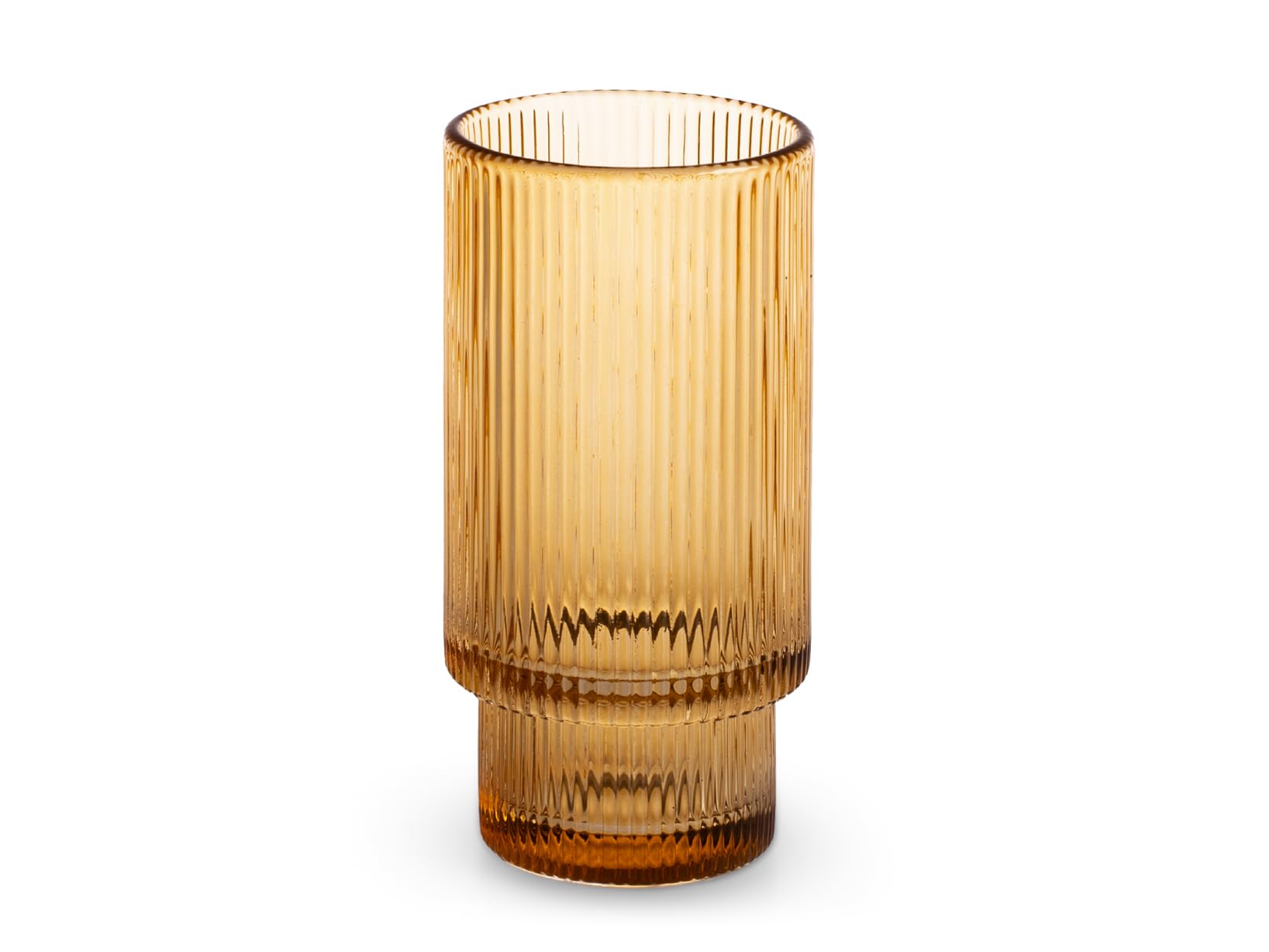 H&H Set of 6 Epoque Amber Glass Tumblers for Drinks, Capacity 32cl, Elegant and Versatile