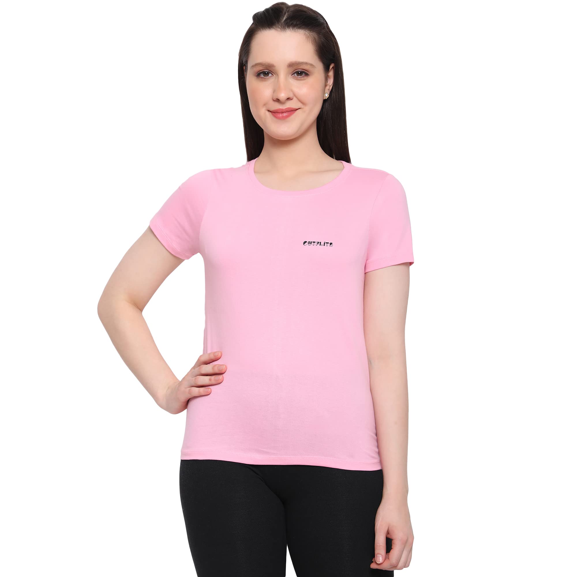 outflits Ladies Solid Tshirts-picture-25