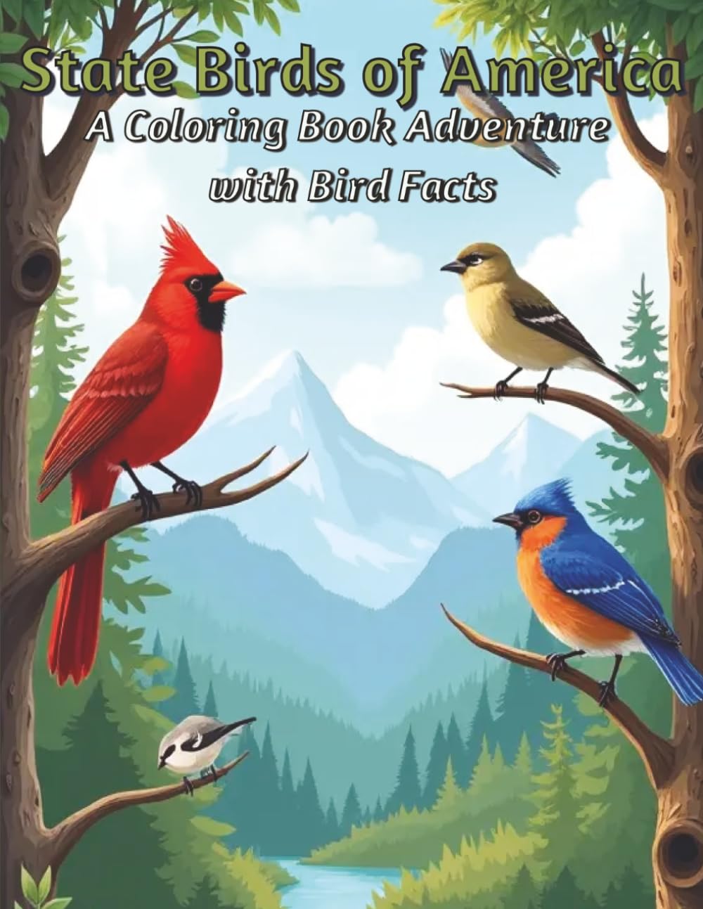 State Birds of America: A Coloring Book Adventure with Bird Facts