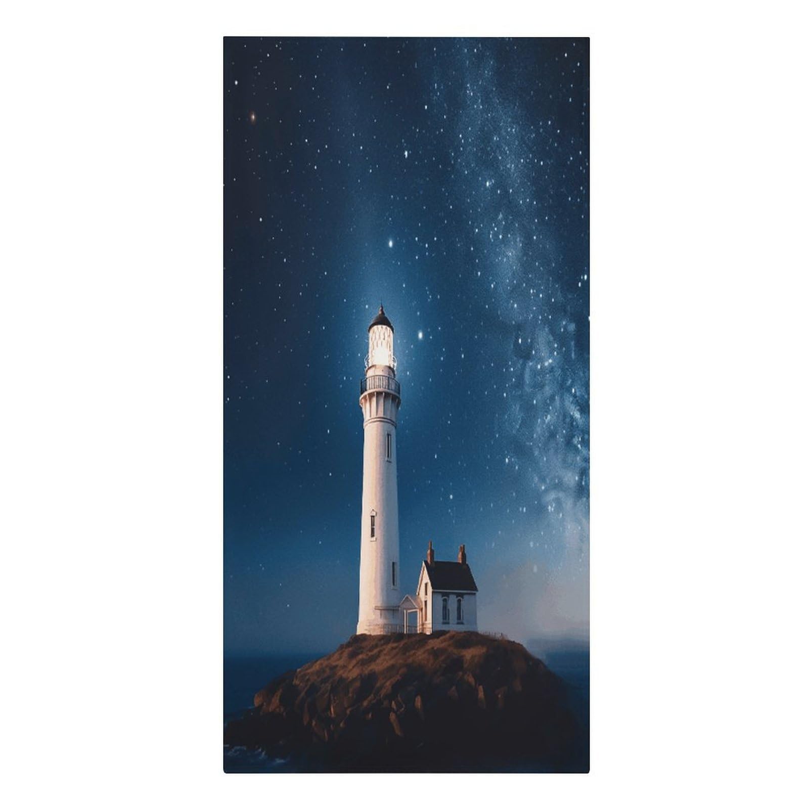 VstaDank Lighthouse Under Starry Night Sky Beach Towels 30"x61" Microfiber Super Absorbent Large Bath Towels Cozy Soft Swim Travel Towel Quick Dry Thin Pool Towel Beach Accessories for Outdoor Adult