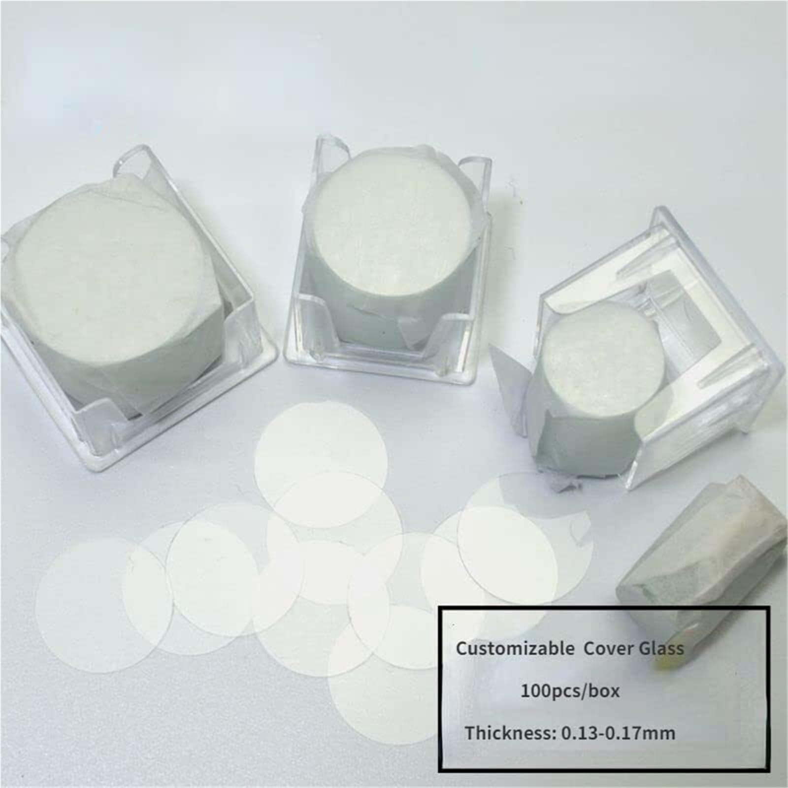 Accessori per microscopio vetrini in vetro per microscopio 12mm 13mm 14mm 15mm 16mm 18mm 19mm 20mm diametro coprivetrini rotondi in vetro per microscopio 100 pezzi(16mm)