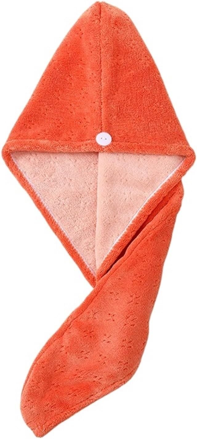 Hair Towel Hair Wrap Hair Towel Double Layer Water Absorption Hair Towel Wrap for Women Hair Drying Towel Quick Drying Shower Cap Hair Wrap Towels(Orange)