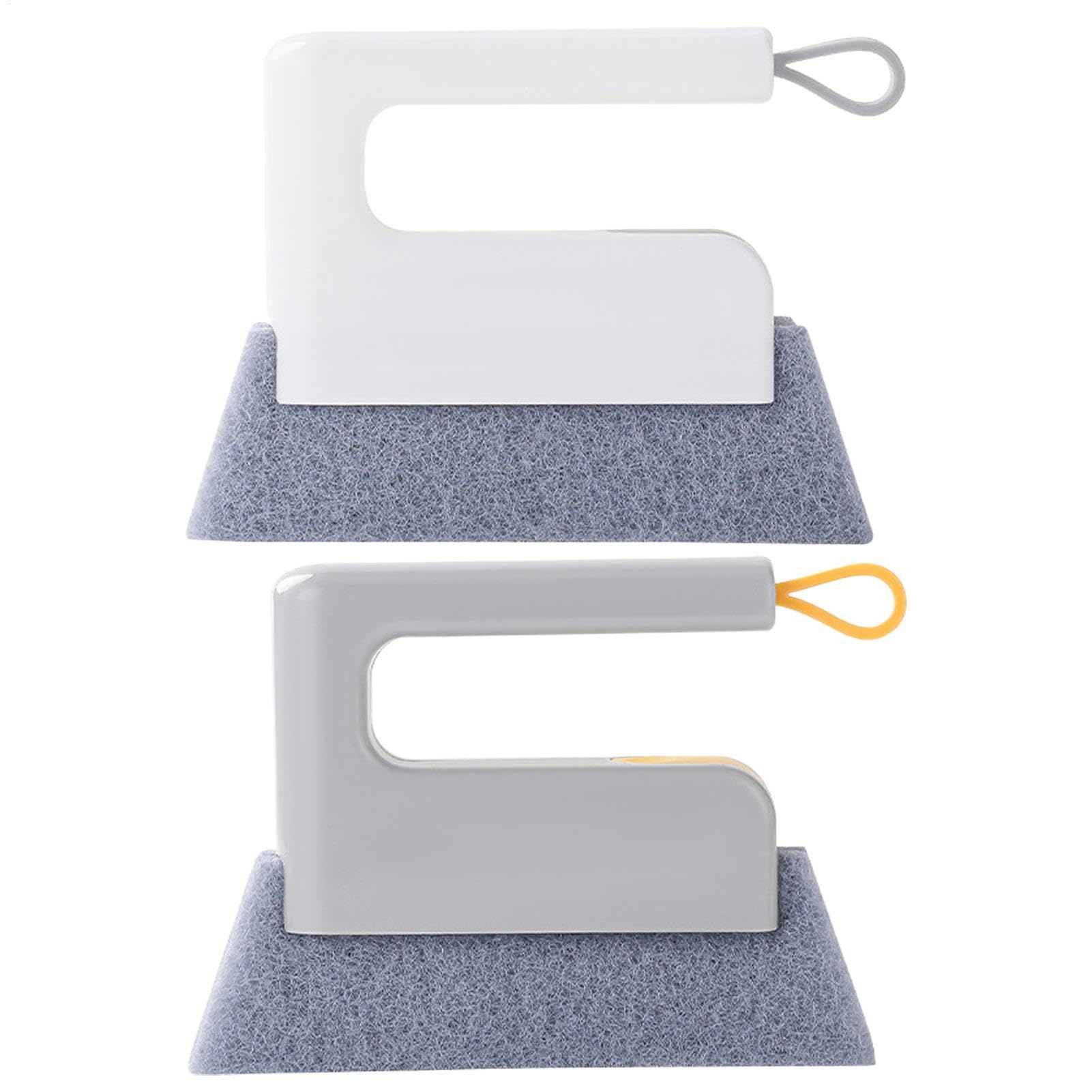 Window Groove Cleaning Brush - Window Track Cleaner with 4 Layers of Scouring Pad | Multifunctional Bathroom Gap Brush with Handle | Reusable Crevice Cleaner for Sliding Door Tile Lines Shutter