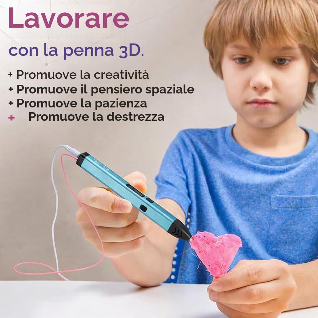 Filapen Penna 3D Premium con 10 filamenti e astuccio, penne 3D per bambini e adulti, con modelli, set di penne 3D per principianti e professionisti, set fai da te, con modelli