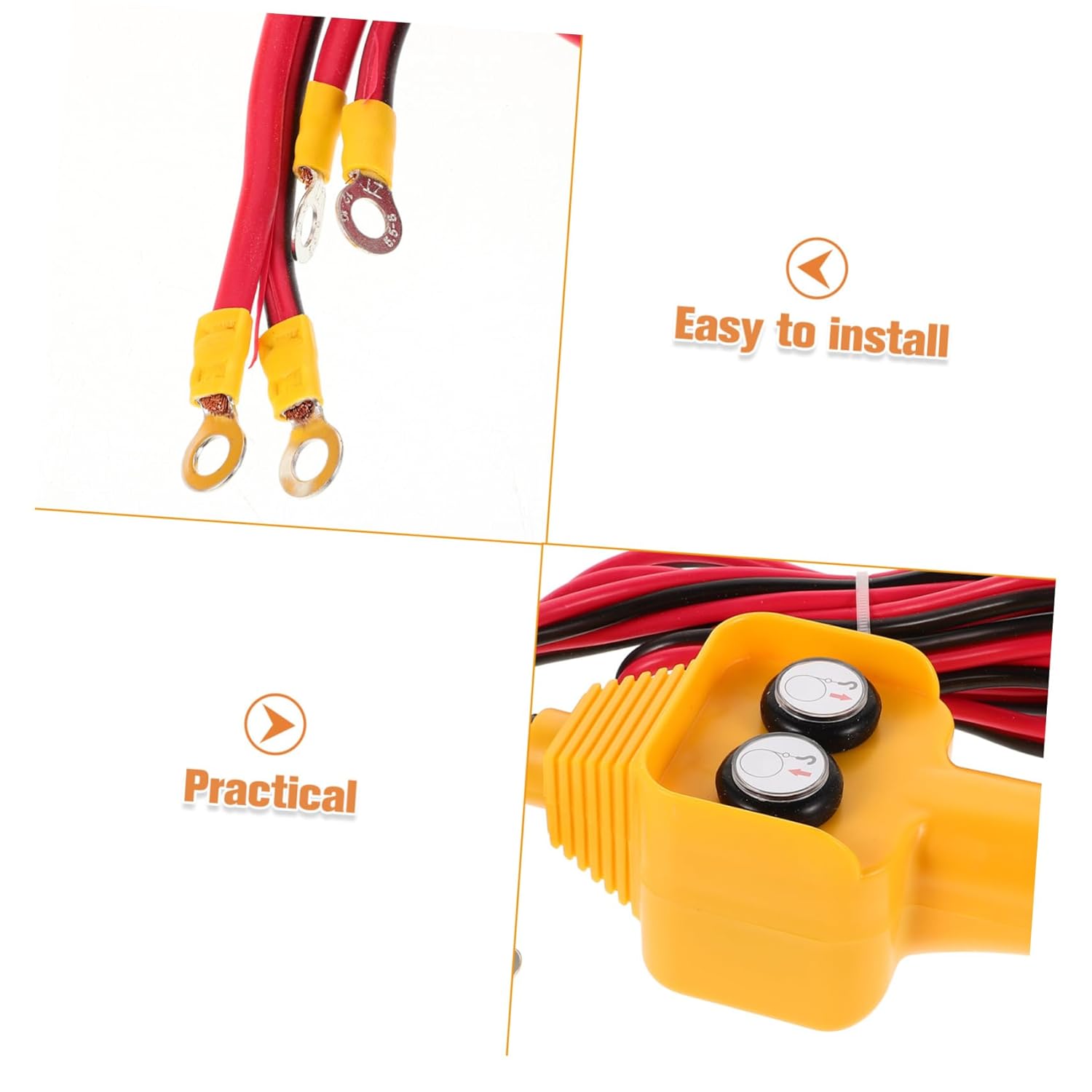 Mikinona 12v Winch Handheld Remote Control Assembly Reliable Winch Switch Parts for Electric Easy to Install Broad Compatibility for Vehicle-Mounted Cranes and Hoists