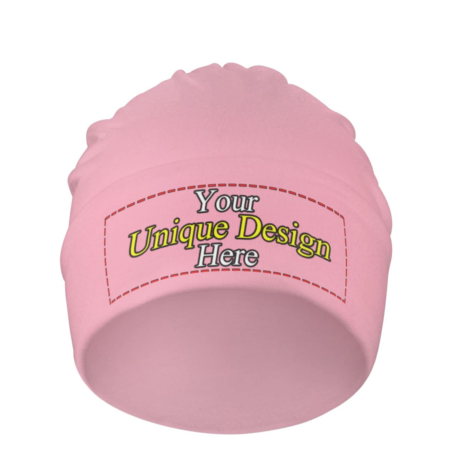 Custom Fashion Adult Beanie Hat Casual Unisex Printing Slouchy Personalized Winter Hedging Cap Knit Cap Hats for Business Men and Women Red T6