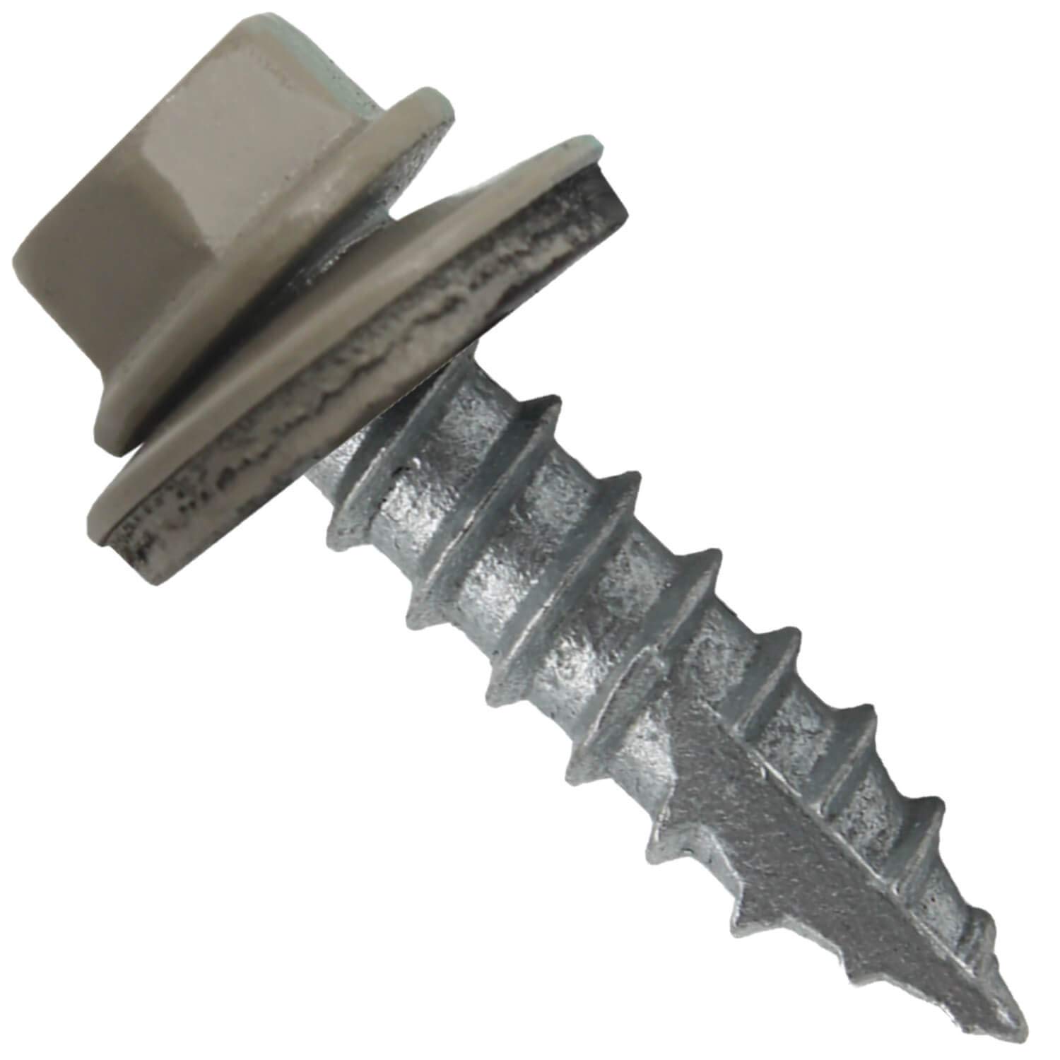 #14 Metal ROOFING SCREWS: (250) Screws x 1" CLAY Hex Head Sheet Metal Roof Screw. Self starting/tapping metal to woodsheet metal screws with EPDM